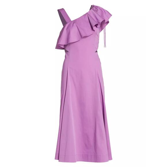 Veronica Beard lavender  Beilla Ruffled-Sleeve Midi-Dress size 10/ Medium - Picture 16 of 16